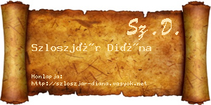 Szloszjár Diána névjegykártya