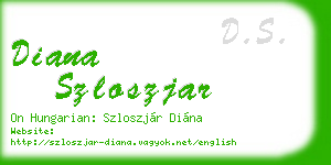 diana szloszjar business card